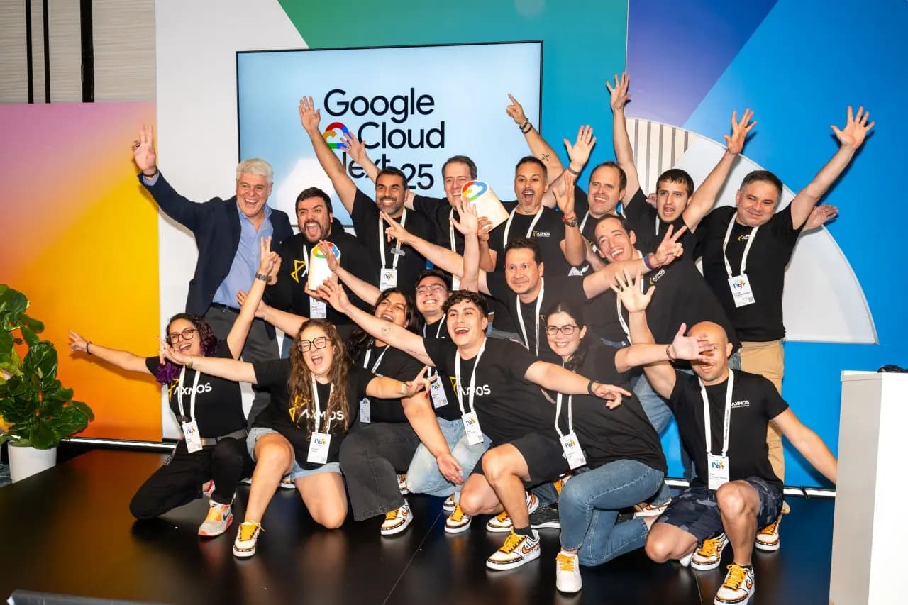 AXMOS team celebrating Google Cloud Partner of the Year